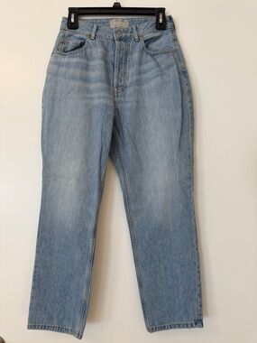Everlane Light Blue Curvy '90s Cheeky Straight Jeans 100% Organic Cotton Size 28